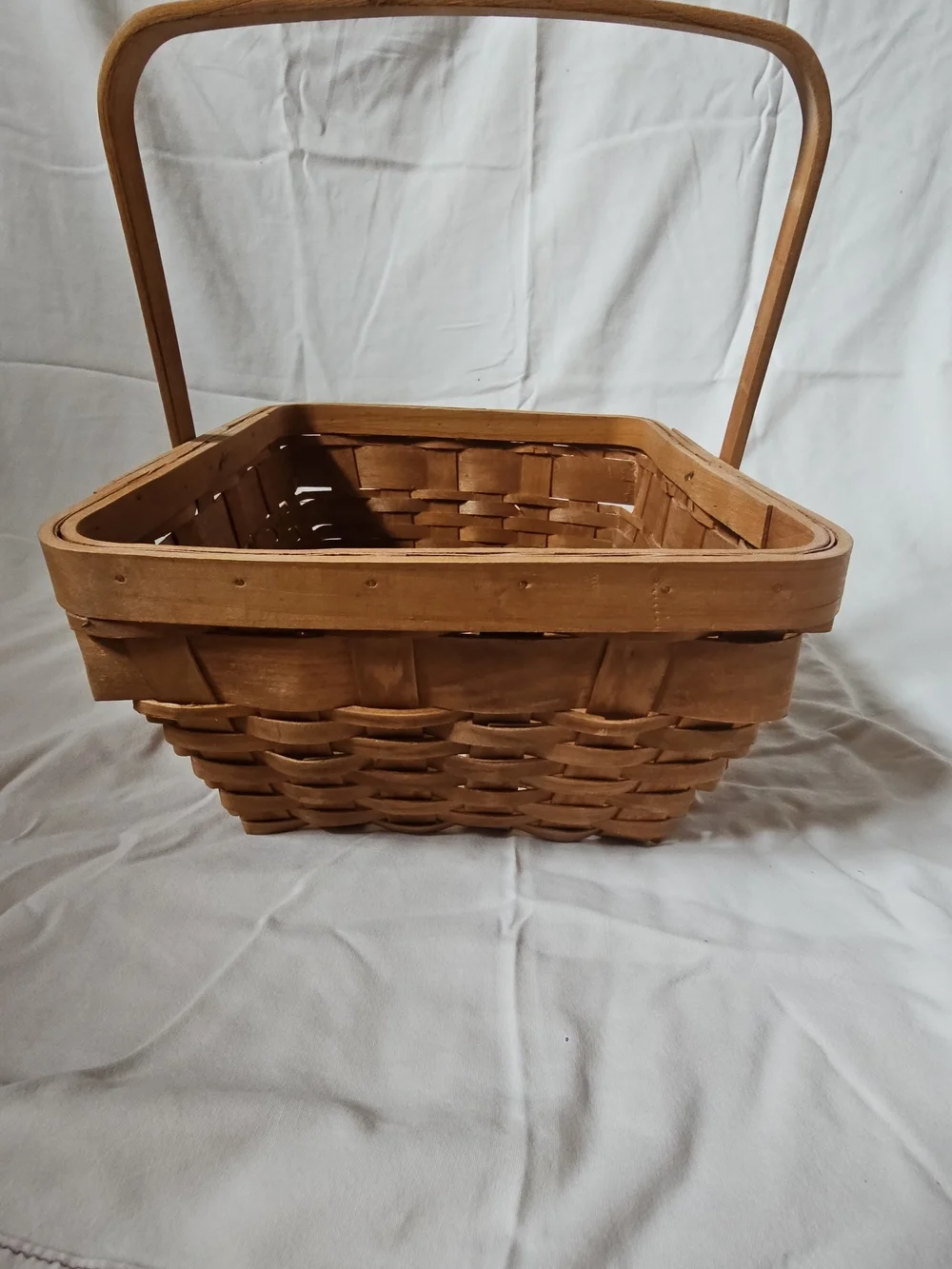 Woven Natural Brown Picnic Basket with Handle